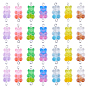 Transparent Resin Links, with Glitter Powder and Platinum Tone Iron Loops, Bear