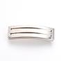201 Stainless Steel Slide Charms, Polished, Rectangle