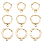 24Pcs 3 Size Brass Huggie Hoop Earring Findings, with Horizontal Loop, Nickel Free
