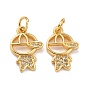 Brass Micro Pave Clear Cubic Zirconia Charms, with Jump Ring, Boy
