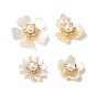 Пластиковые кабошоны, фурнитура из латуни микро-паве, прозрачный кубический цирконий, цветок