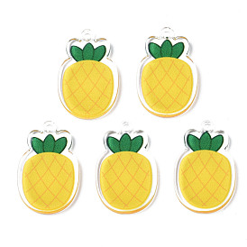 Translucent Acrylic Pendants, Double-Faced Printed, Pineapple