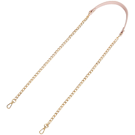 Цепочки для сумок через плечо из искусственной кожи и сплава, Сплав с застежками, золотой свет