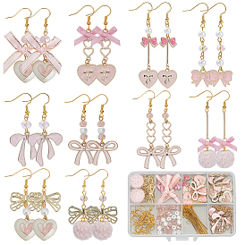 Наборы для самостоятельного изготовления сережек-бантов, в том числе подвески из сплава эмали, стеклянные бусы и серьги крюк латуни