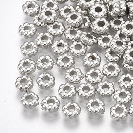 Perles intercalaires en plastique ccb, fleur