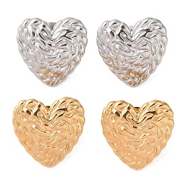 Ионное покрытие (ip) 304 серьги-гвоздики из нержавеющей стали для женщин, сердце с пазом