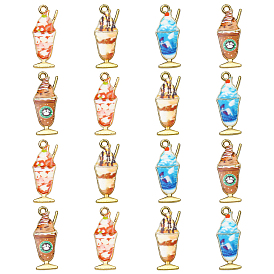 40шт 4 стили подвески из эмалированного сплава с покрытием, без кадмия, без никеля и без свинца, мороженое