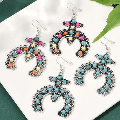 Серьги-подвески из искусственного сплава бирюзы для женщин, крестик, античное серебро