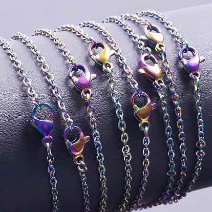 Stainless Steel Cable Chain Necklace, for Beadable Necklace Making