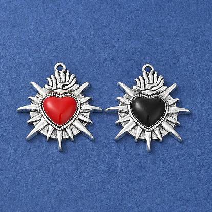 Подвески из эмали и сплава, античное серебро, очарование священного сердца