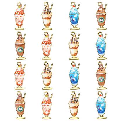 40шт 4 стили подвески из эмалированного сплава с покрытием, без кадмия, без никеля и без свинца, мороженое