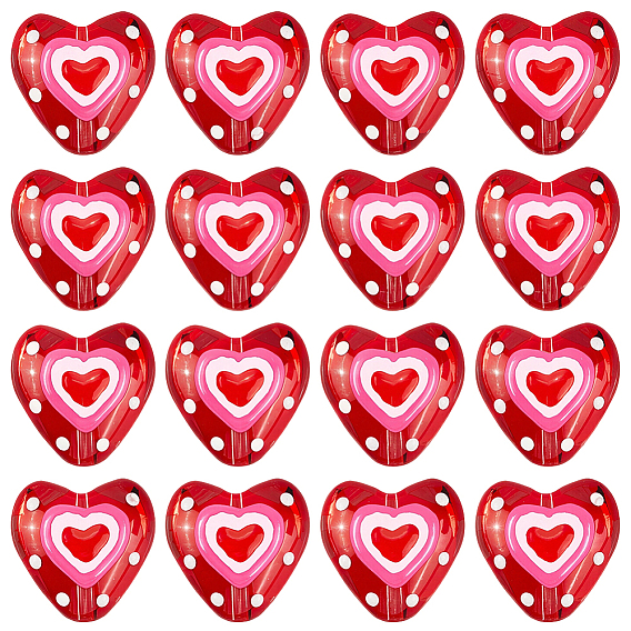 16 шт. стеклянные эмалевые бусины, сердце
