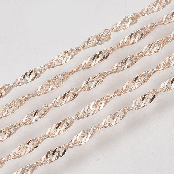 Сингапурские паяные латунные покрытые железом цепи, цепи водных волн, с катушкой