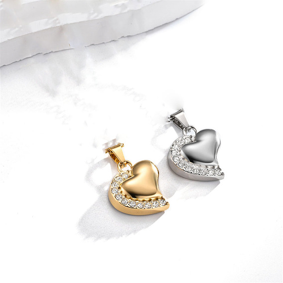 Подвески из нержавеющей стали с кристаллами и стразами в виде флаконов духов, шарма сердца