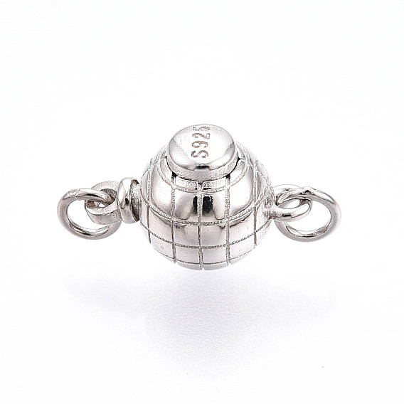 925 застежка из стерлингового серебра, круглый с s925 штампом, с целью перехода в кольце
