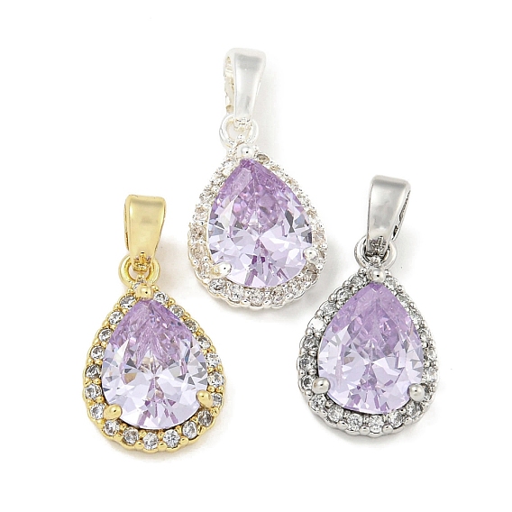 Латунь с кубическими цирконами, без кадмия, без никеля и без свинца, слеза, слива