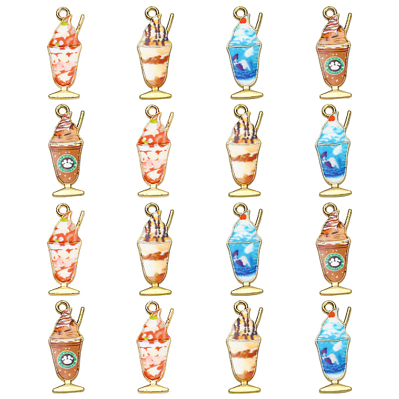 40шт 4 стили подвески из эмалированного сплава с покрытием, без кадмия, без никеля и без свинца, мороженое