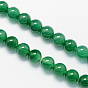 Round Dyed Natural Green Onyx Agate Beads Strands