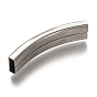 304 Stainless Steel Slide Charms, Curved Tube