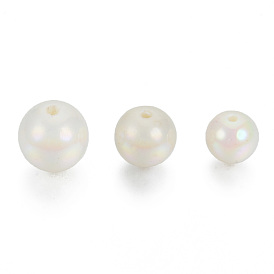 Acrylic Imitation Pearl Beads, AB Color Plated, Round
