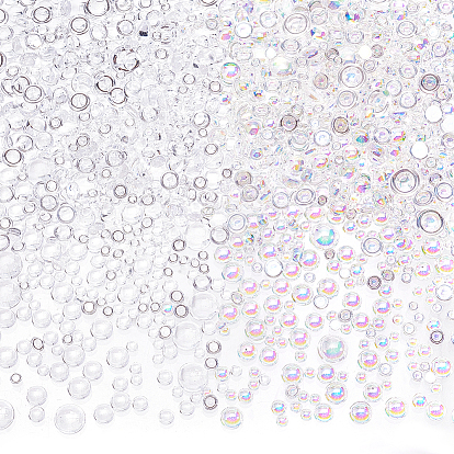 Имитация росы прозрачные пластиковые кабошоны, плоский зад, полукруглый