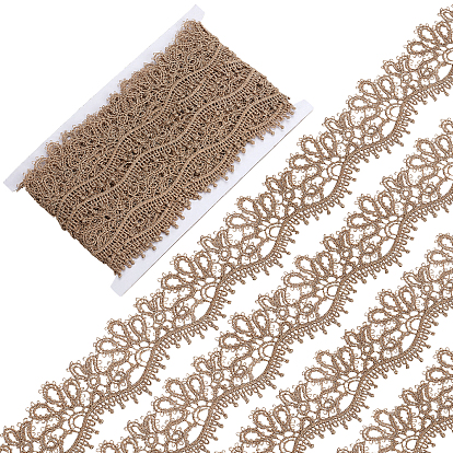 5 yardas de adorno de encaje de poliéster con flores huecas, accesorio de ropa