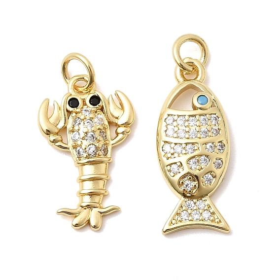 Латунные микропаве прозрачные подвески с фианитом, без кадмия и без свинца, долговечный, стойки покрытие