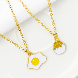 Cute Chick Hatching from Egg Pendant Necklace for Fashionable Couples