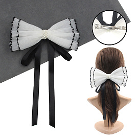 300Pcs Bowknot Polyester Lace Hair Barrettes for Girls Women