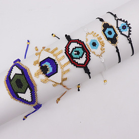 Fashion Evil Eye Miyuki Bracelet Handwoven Turkish Eye Beaded Bracelet Women
