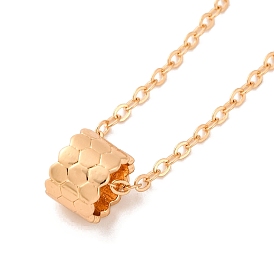 Brass Cable Chain Honeycomb Column Link Necklaces for Women