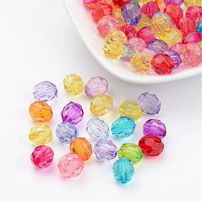 Dyed Acrylic Beads, Faceted Round