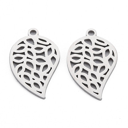 Pendentifs en acier inoxydable, Coupe au laser, feuille