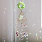 Natural & Synthetic Gemstones Hanging Ornaments, Glass Tassel Suncatchers