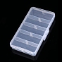 Transparent Plastic Bead Containers, with 5 Compartments, for DIY Art Craft, Nail Diamonds, Bead Storage, Rectangle