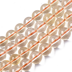 Synthetic Citrine Beads Strands, Dyed, Round