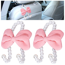 2шт. пластиковый искусственный жемчуг автомобильный крючок, с бархатным бантом