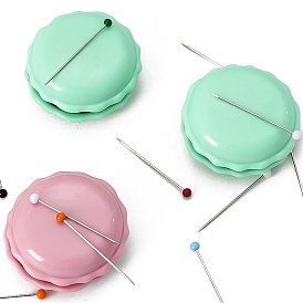 Магнитная подушечка для иголок цвета макарон, круглый пластиковый держатель для швейных булавок, держатель иглы для вышивки крестиком