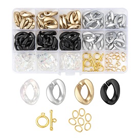 DIY Jewelry Making Kits, Including Acrylic Linking Rings, Brass Toggle Clasps and 304 Stainless Steel Jump Rings