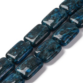 Natural Blue Agate Beads Strands, Dyed, Rectangle