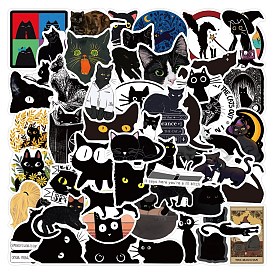 Cute Cat Paper Sticker Labels, Self-adhesion, for Suitcase, Skateboard, Refrigerator, Helmet, Mobile Phone Shell
