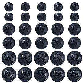 30шт. 3 стили черепа с плоскими круглыми пуговицами из сплава на ножке, 1-луночное