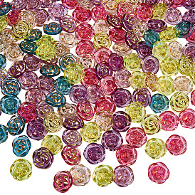 180шт 6 цвета прозрачные акриловые кнопки, 1-луночное, роза