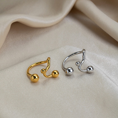 Нерегулярные 304 открытые кольца-манжеты из нержавеющей стали для женщин