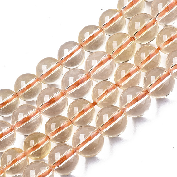 Synthetic Citrine Beads Strands, Dyed, Round