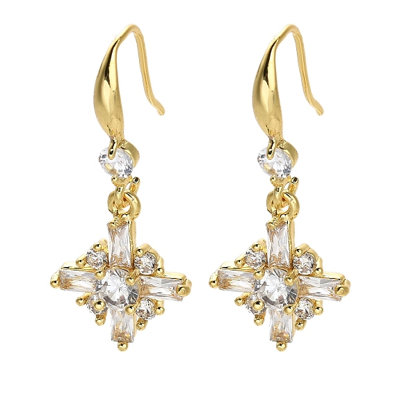 Серьги-подвески из латуни с микропаве из кубического циркония, долговечный, без свинца и без кадмия