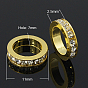 Messing Strass Zwischen perlen, Klasse A, Goldene Metall Farbe