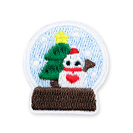 Christmas Theme Computerized Embroidery Polyester Self-Adhesive /Sew on Patches, Costume Accessories, Appliques, Snow Globes