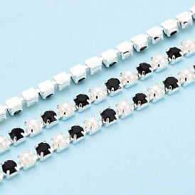 Железо горный хрусталь чашка цепи, с абс пластмассовой имитационной жемчужиной, с катушкой, серебряные