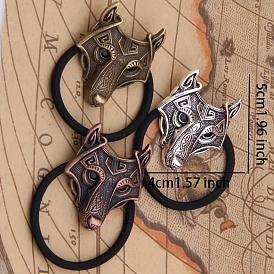 Alloy Rhinestone Hair Ties, Hair Accessories for Woman Girls, Wolf